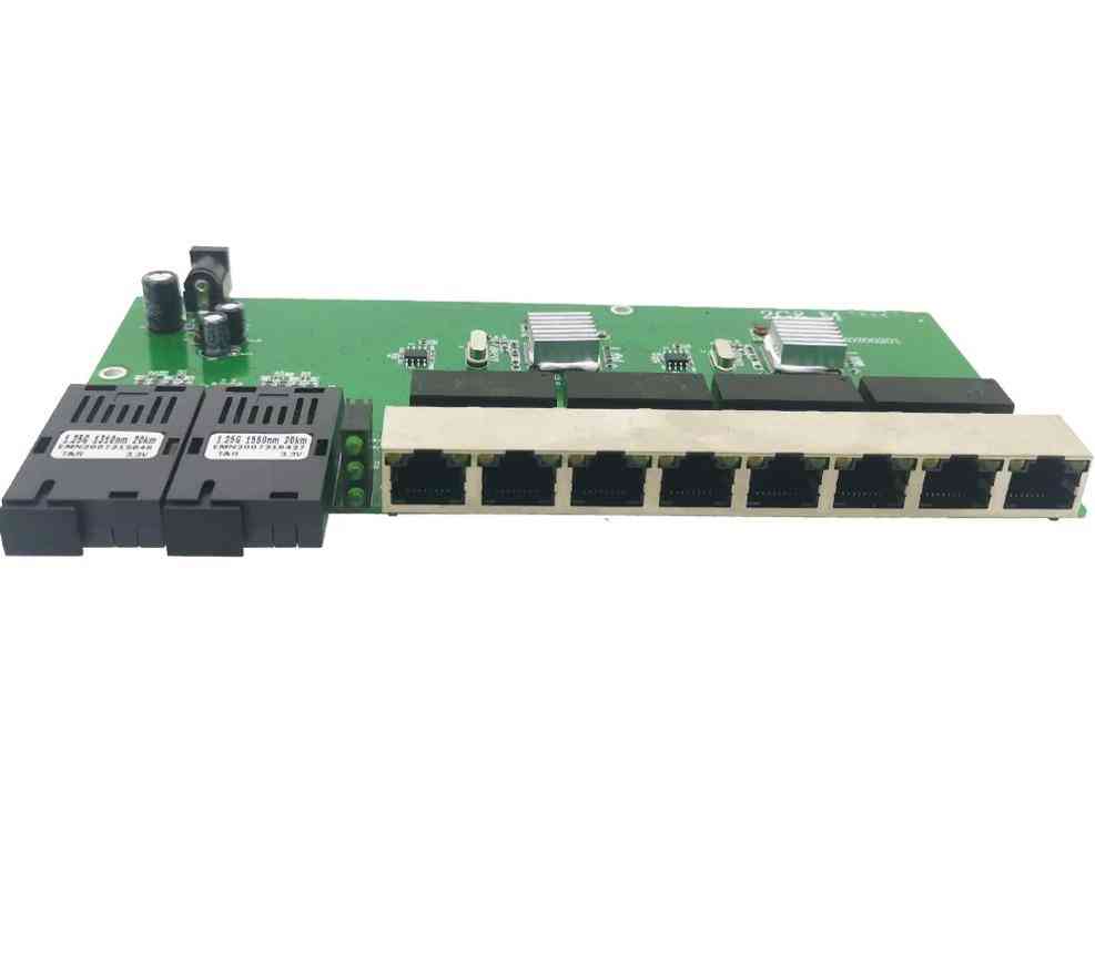 Gigabit ethernet switch convertidor de medios ópticos de fibra ethernet monomodo