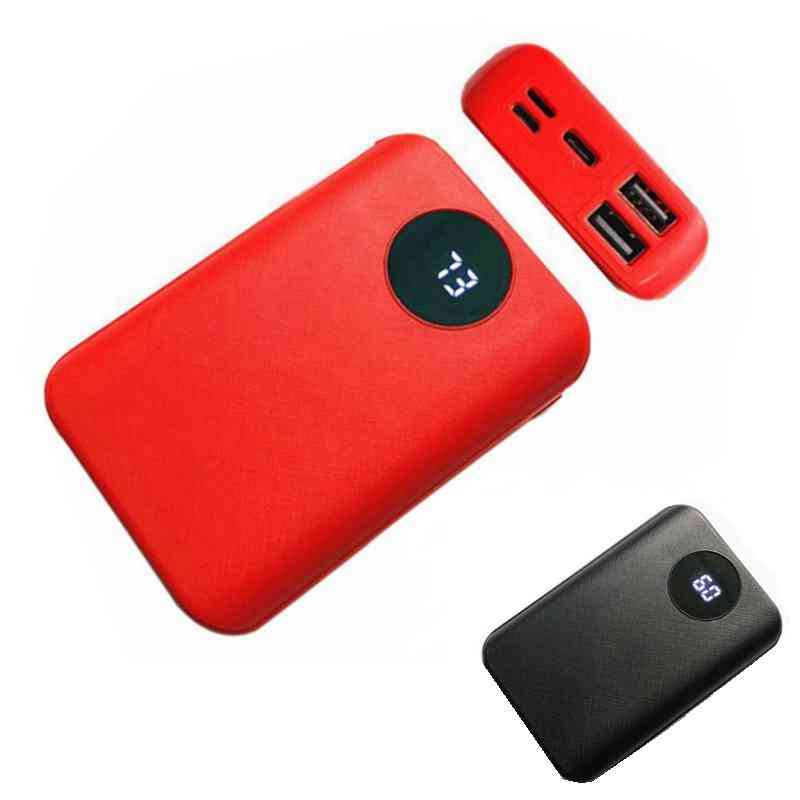 Portable Dual Usb Power Bank, Diy Case, Battery Charge,r Mobile Phone Box Kit