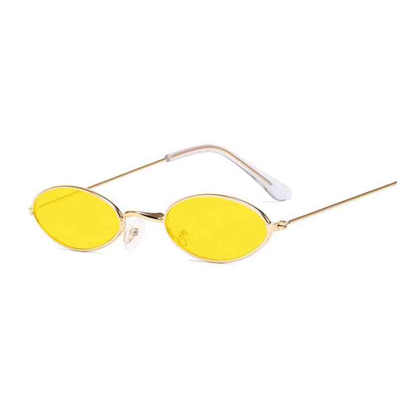 Malý rám, značkové slnečné okuliare oválneho tvaru v retro štýle