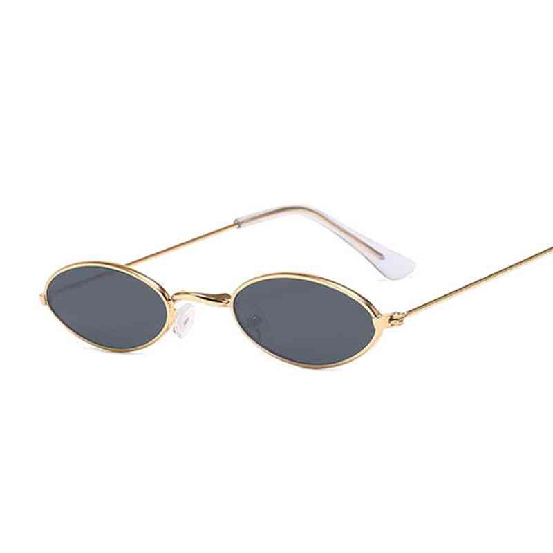 малка рамка, дизайнерски слънчеви очила в овална форма в ретро стил