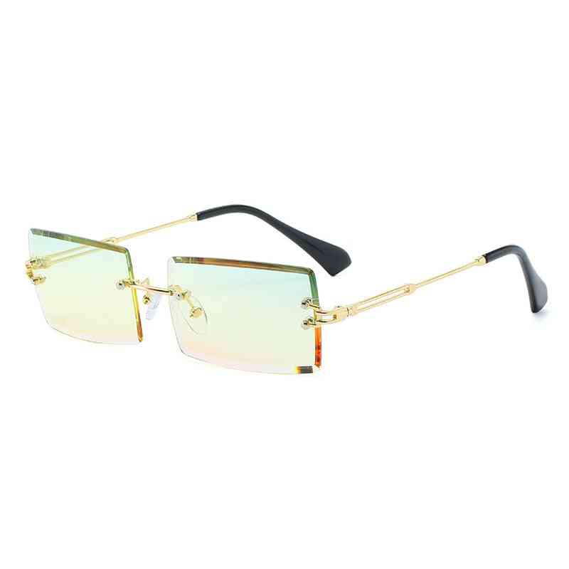 Moda popular óculos de liga leve retângulo sem aro / homens