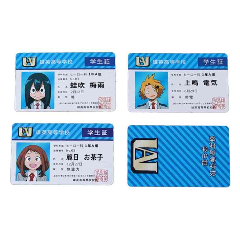 Anime Peripheral My Hero Academia Pvc Student Id Card, School Food Cards