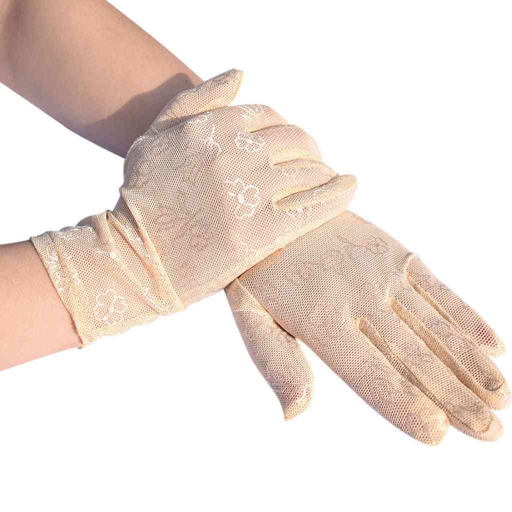 Mesh andas utomhus UV-bevis ridskärm handske, sommar solskydd handskar