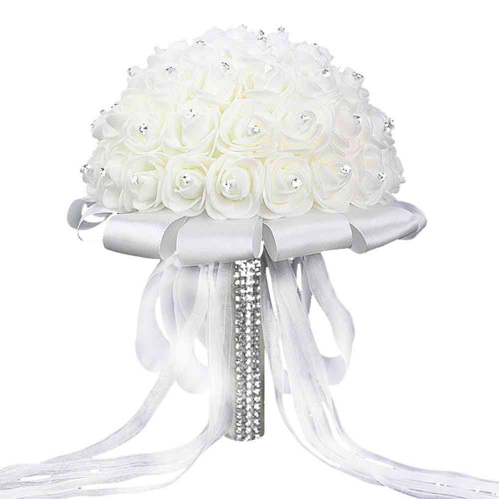 Artificial Wedding Bouquets, Hand Made Rose Flower - Mariage Accessories
