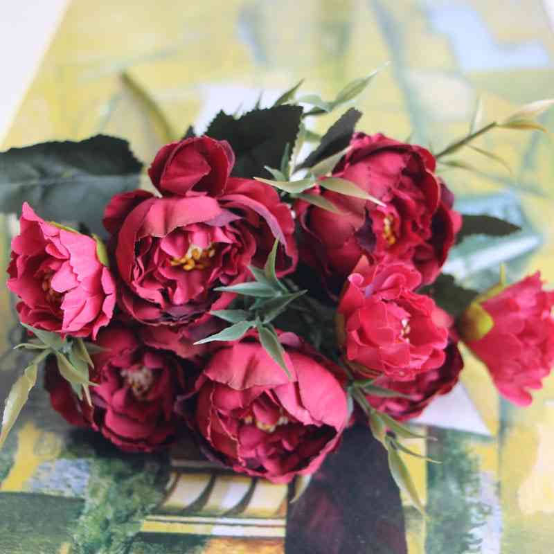 šopek iz umetnega cvetja, umetna svilena umetna roža za poročno zabavo, vrtni dekor za domačo mizo