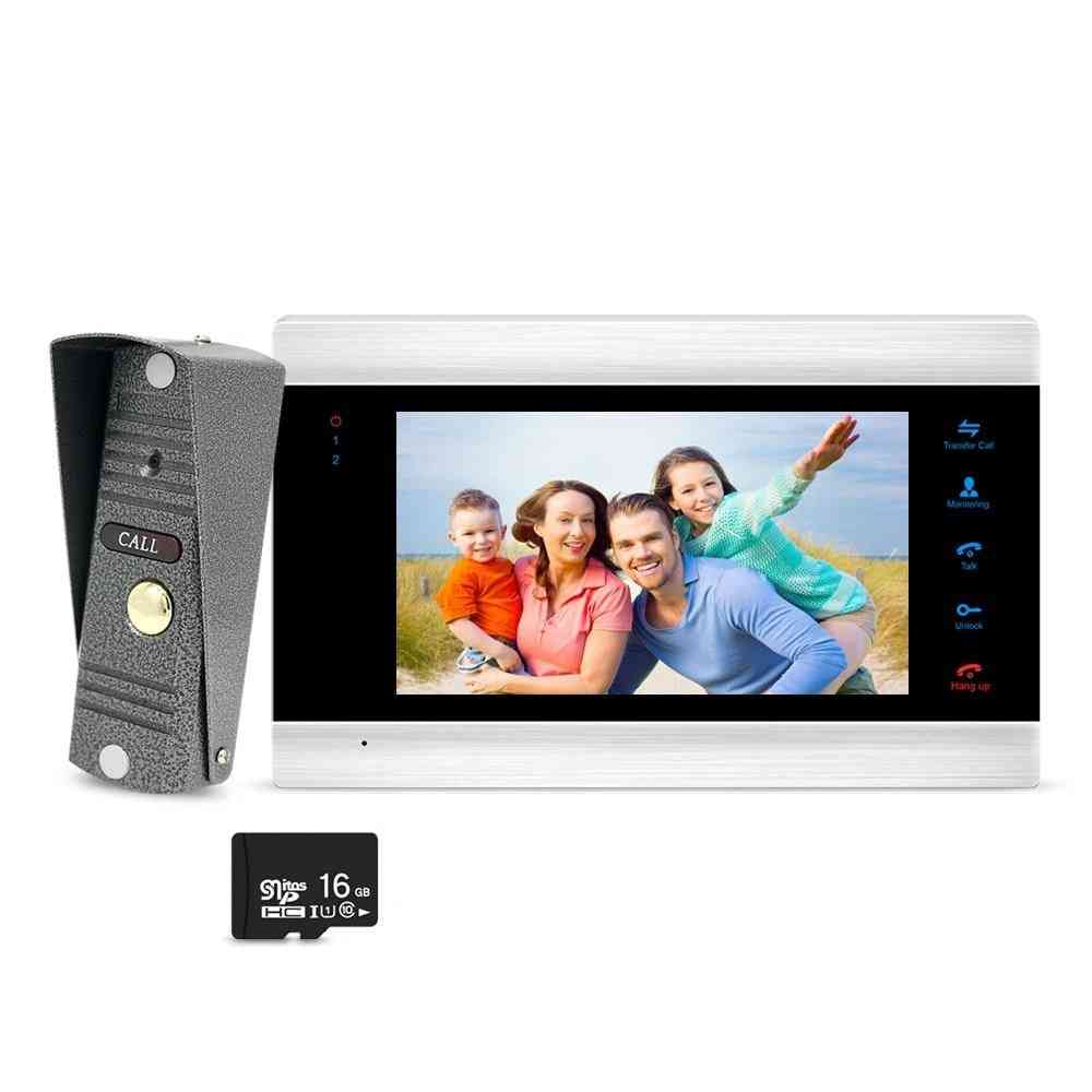 7 Inch- Monitor Video Phone Doorbell Camera With Memory Card