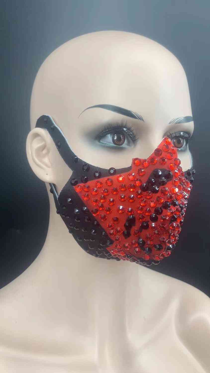Mode rhinestones masker, performance club dance mask