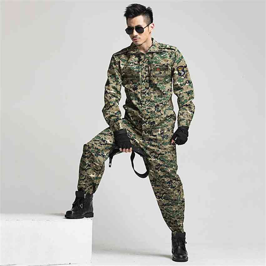 Militær uniform, taktisk kamouflage kampstyrker, træning tøj sæt