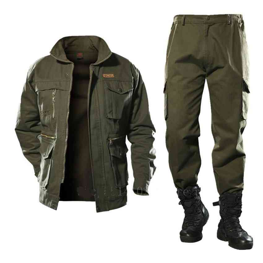 Cotton Military Cargo Jacket & Pants Set