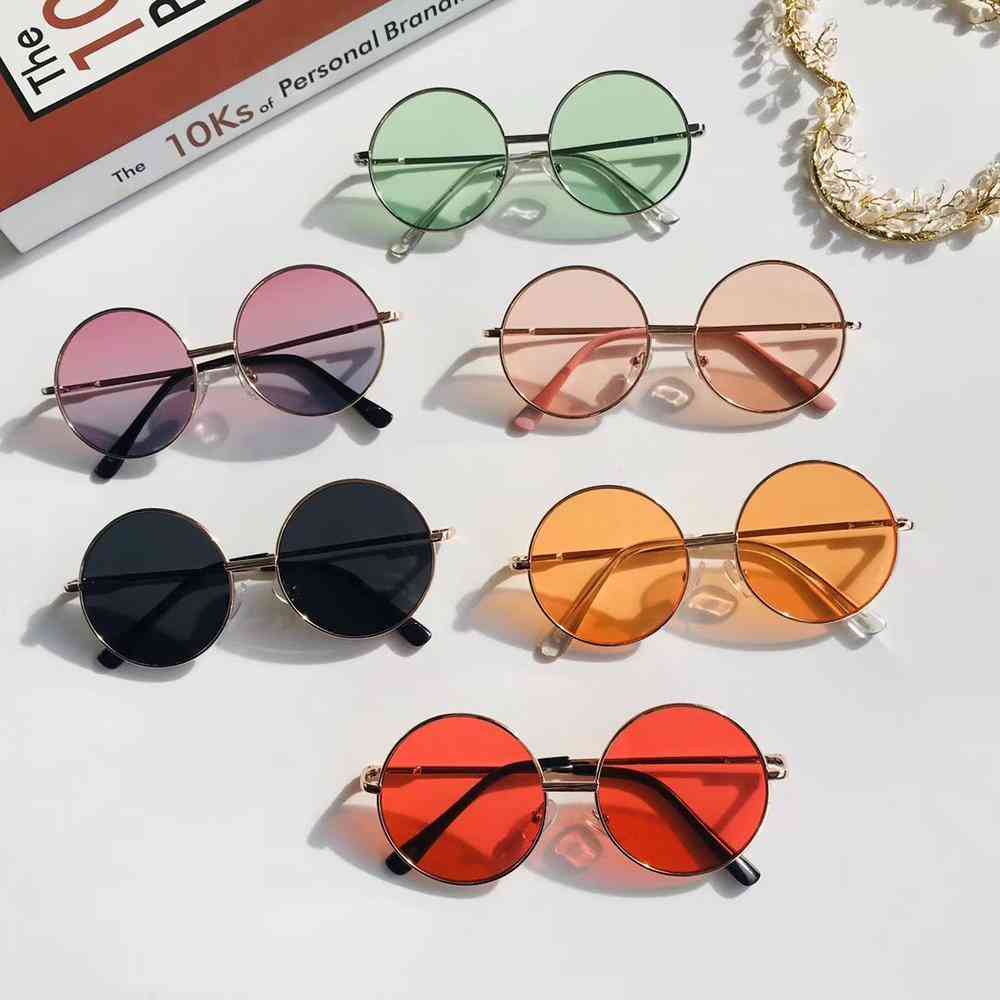 Fashion Retro Sunglasses Colorful Mirror Boy Girl Metal Frame Kids Cute Simple Outdoor