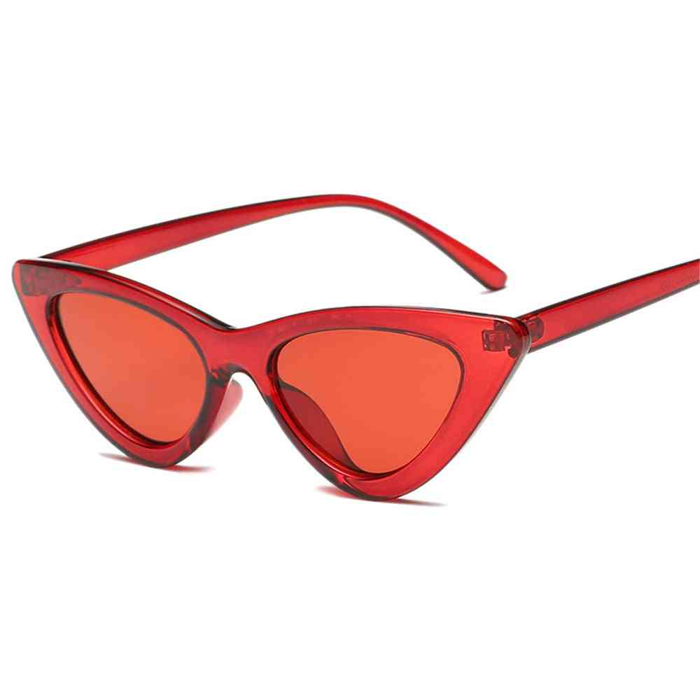 Vrouw designer vintage retro driehoekige cat eye zonnebril