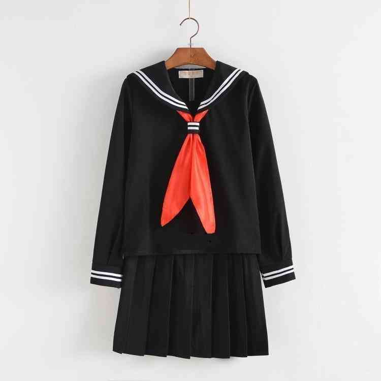 Sommarskola uniformer elever tyg toppar, kjolar & slips anime sjöman kostym set