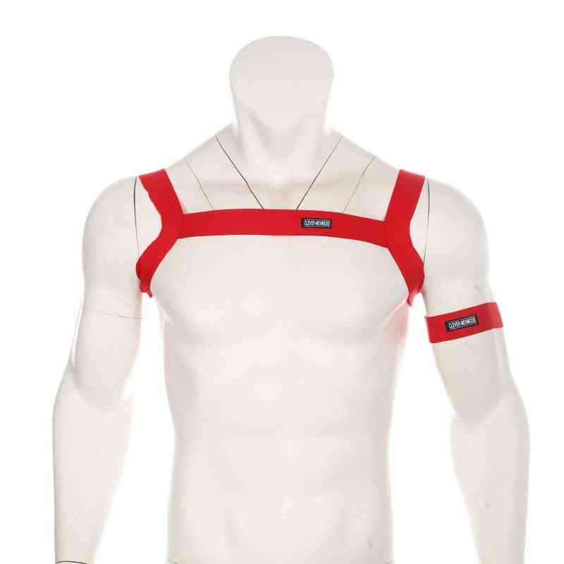 Men's Nylon Body Chest Lingerie, Elastic Strap Harness For Shoulder Support