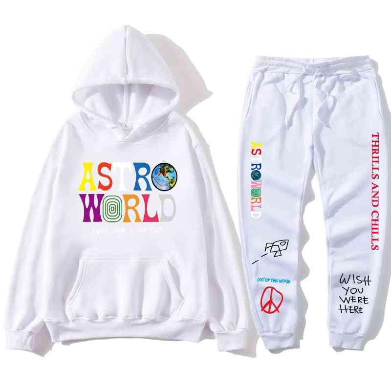 Hoodies Letters Streetwear + Pants, Men's Pullover Sweatshirt