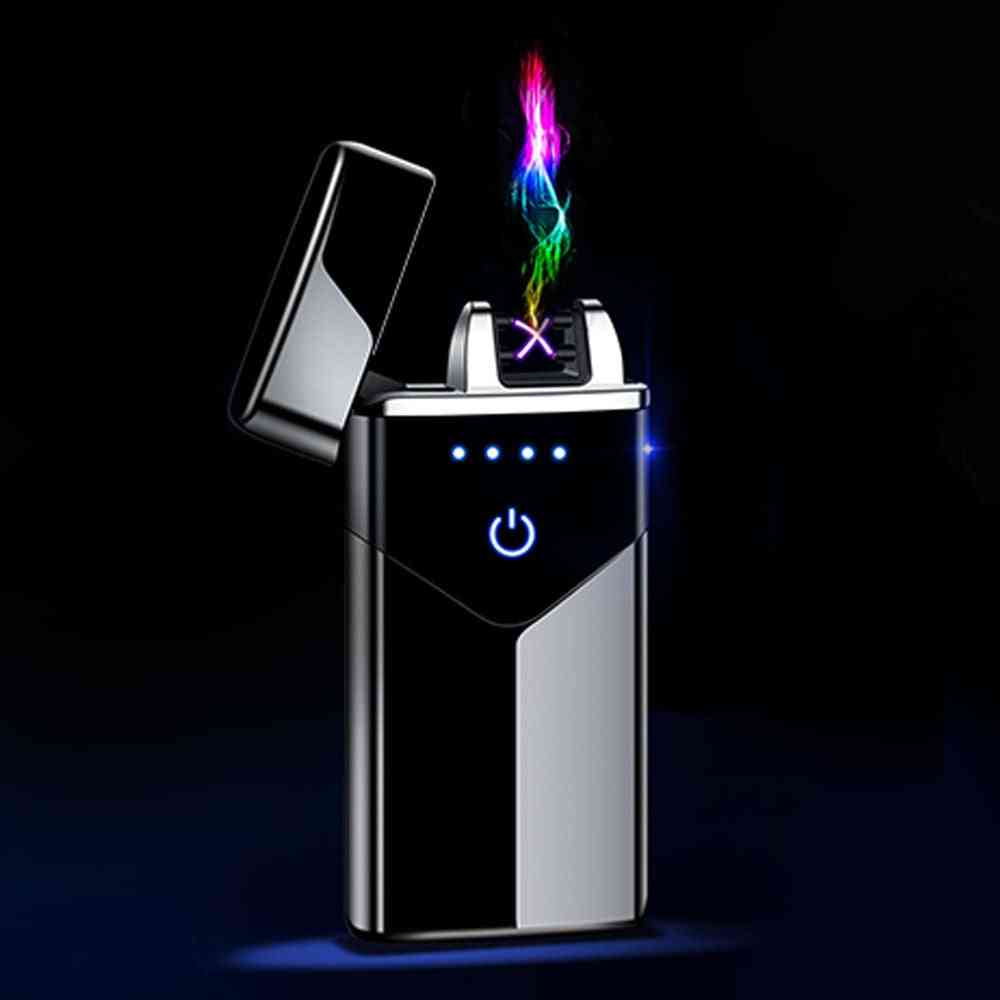 Dual-arc, Touch Fire, Usb Electric Rechargeable, Plasma Cigarette Lighter