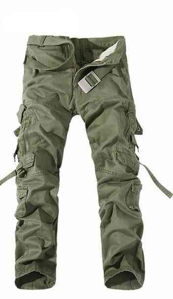 Military Tactical Pants, Men Multi-pocket Washed Overalls Loose Cotton Cargo Trousers