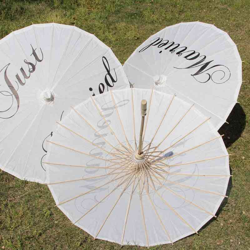 Sun Paper- Just Married, Painted Paper Wedding Prop, Decoration Umbrella
