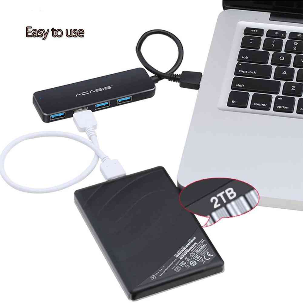 Splitter extern cu 4 porturi cu încărcare micro port USB pentru computer laptop imac
