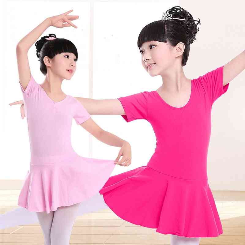 Dievčenské bavlnené gymnastické trikotové baletné šaty