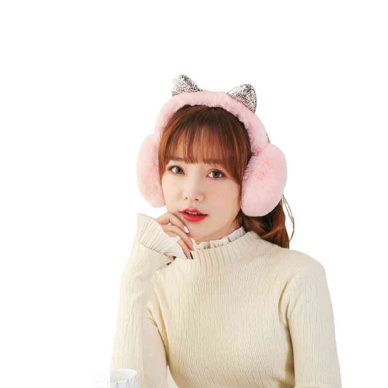 Winter Warm Headwear, Cartoon Ear Protection Fur Muffs Headband