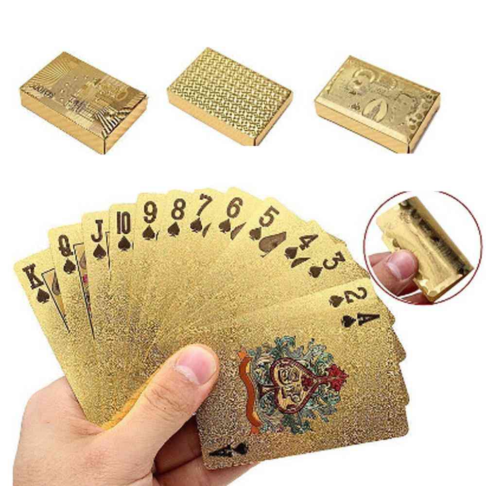 Vodootporne zlatne poker karte-folija obložena igračka paluba