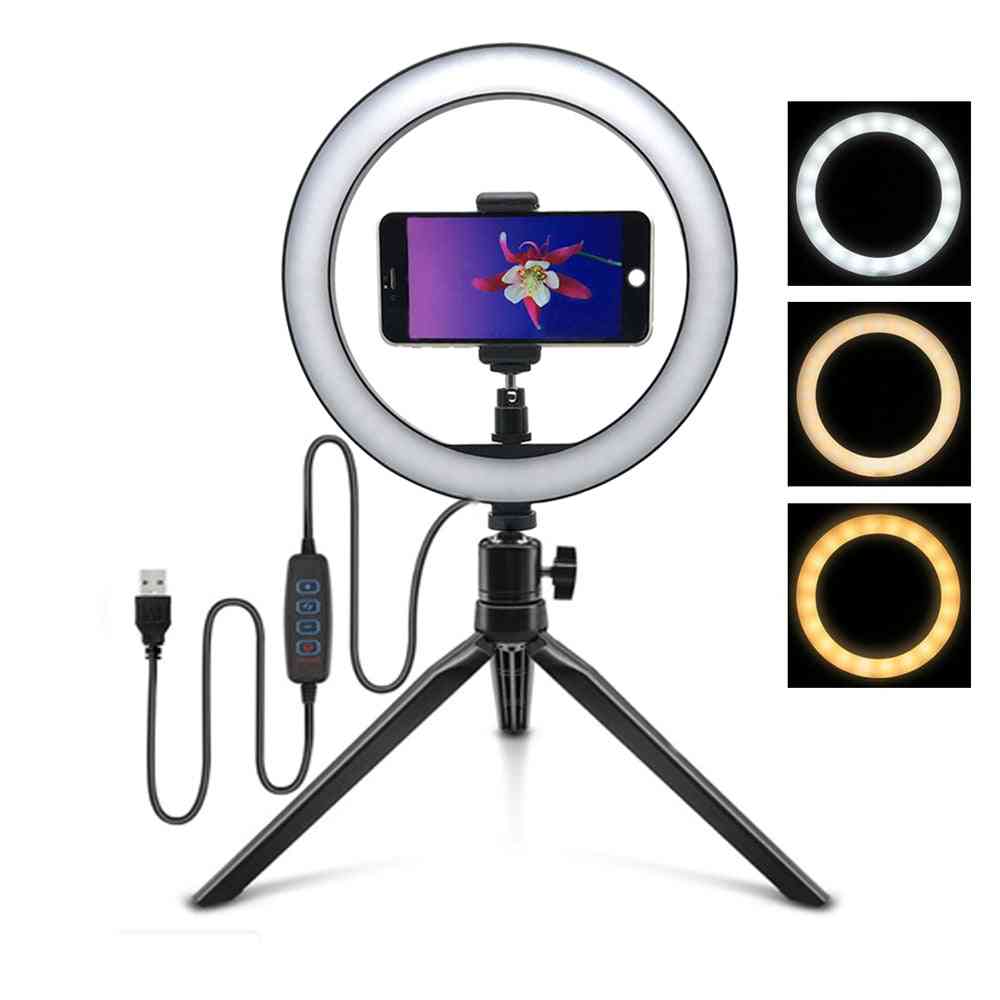 Luz selfie led anel para iluminação de vídeo / fotografia do telefone