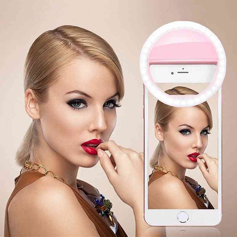 Usb charge led selfie ringlicht voor telefoons