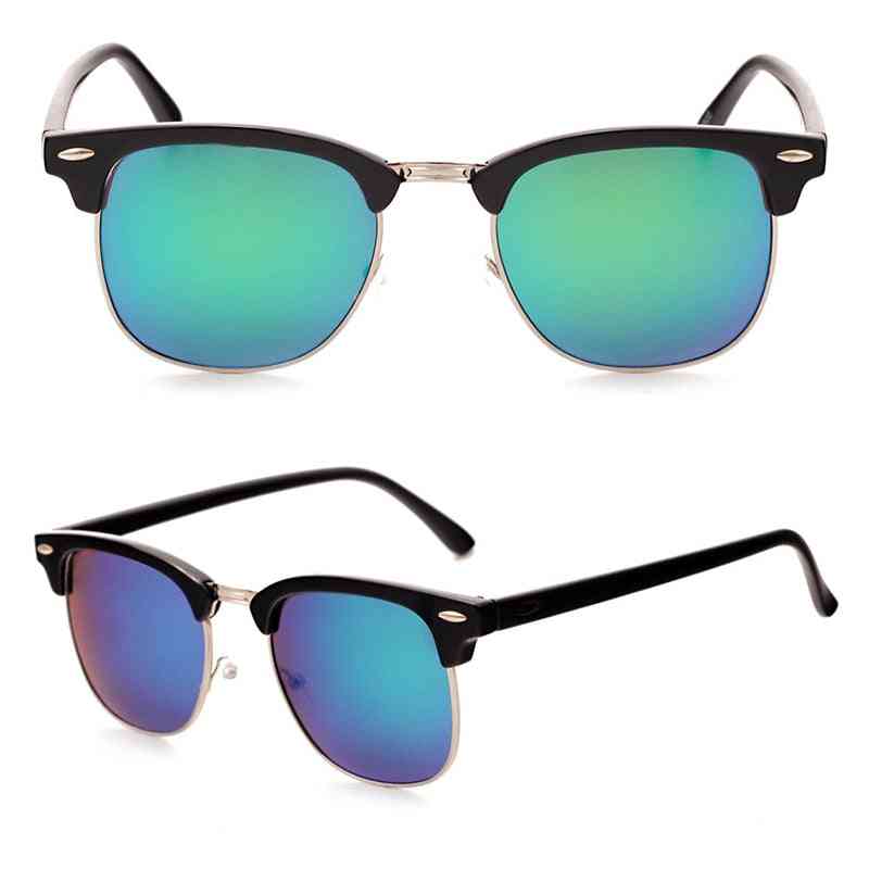 Semi-rimless Women Men Polarized Classic Brand Designer Retro Sunglasses