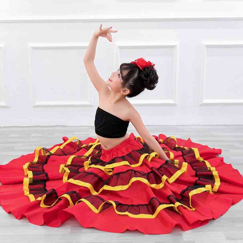 Traditional Flamenco, Satin Smooth, Swing Belly Dance, Costumes Skirts