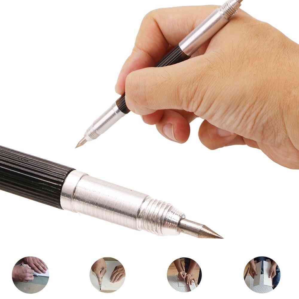Slitinové dvouhlavé pero se špičkou pro značení skla, keramické popisovací nástroje