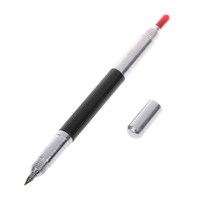 Double-end Sharp, Tungsten Steel Tip, Scriber Clip Pen For Ceramics Glass, Shell Metal, Marking Tools