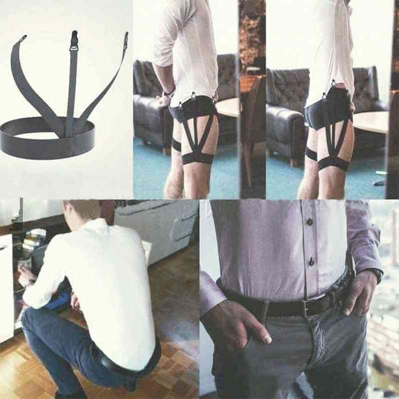 Men Shirt Stays Elastic Leg Garters Suspenders Braces