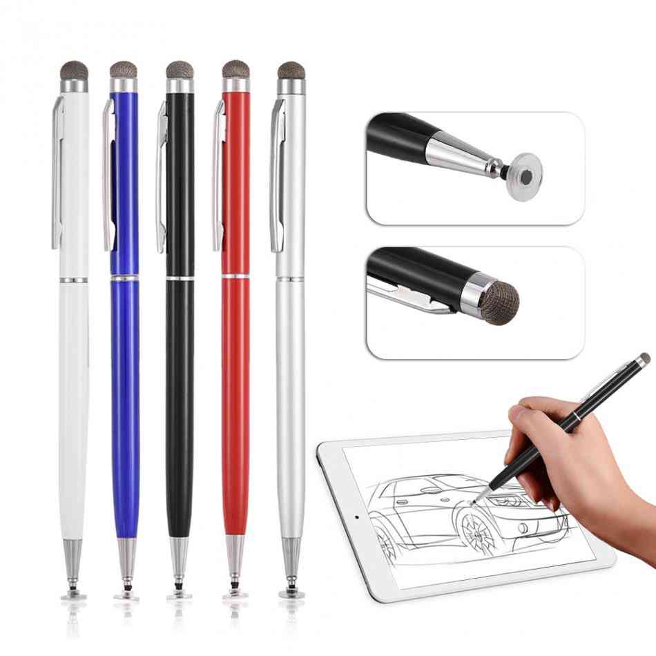 2 In 1 Capacitive Mobile Phone Touch Screen Stylus Pen With Cloth Head