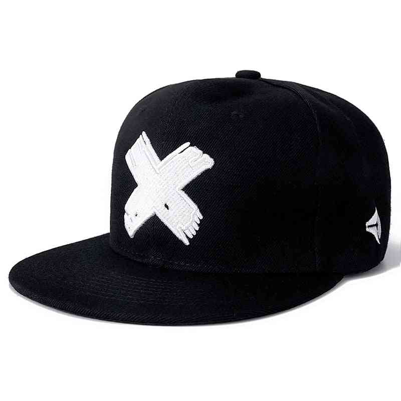 Letter X Snapback Cotton Baseball Cap, Hip Hop Dad Hat