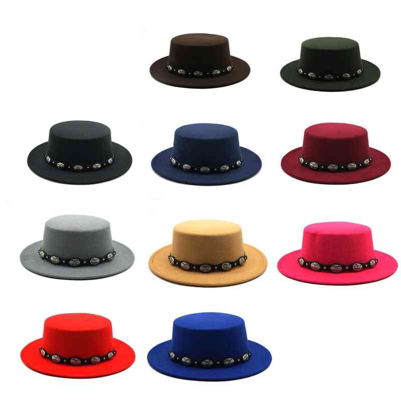 Womens Felt Hat, Imitation Wool Winter Keep Warm Men Fedora Hats