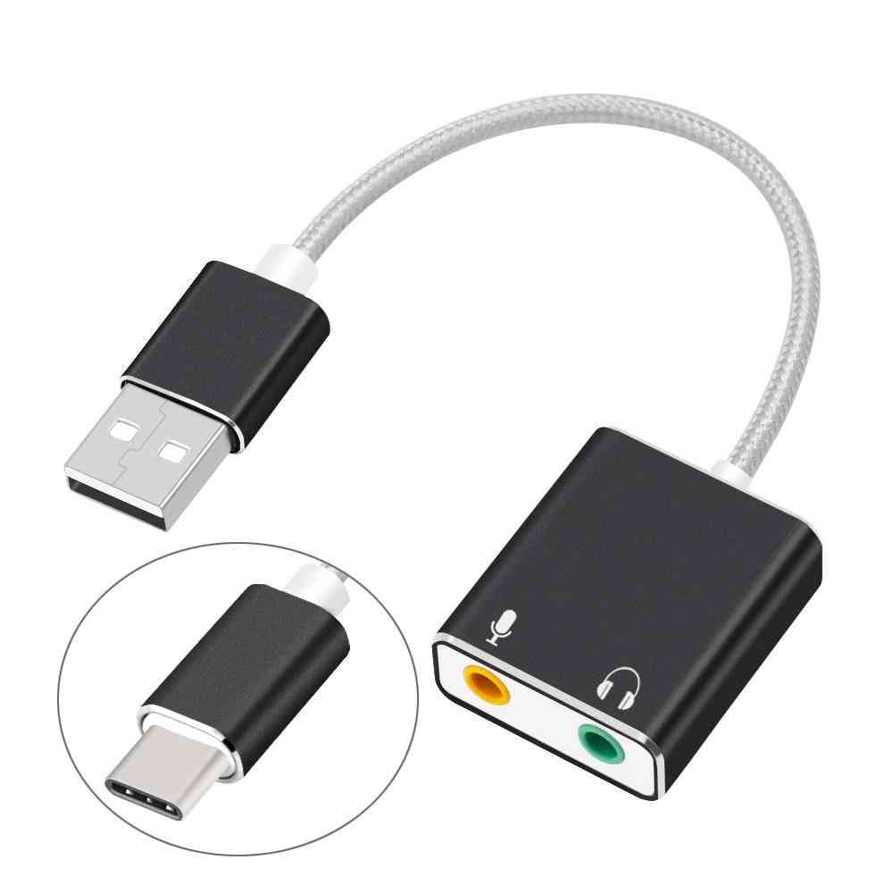 External Usb 3.5mm Jack Adapter Earphone/micphone Sound Card For Macbook/computer/laptop