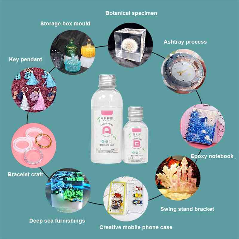 Transparent Crystal Clear, Epoxy Resin Glue Kit For Diy Jewelry Crafts