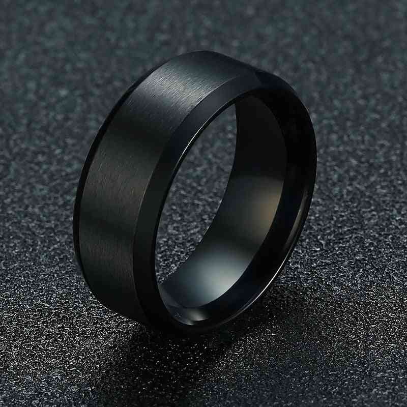 8 mm klassisk ring, smykkerbryllup i rustfrit stål til mand