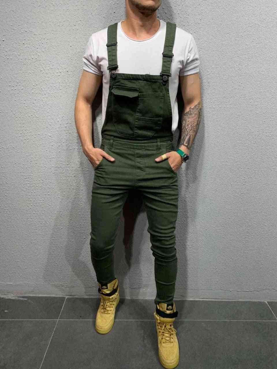 Men's Suspenders, Personalized Multi Button, Fit Jogger Casual Jumpsuit
