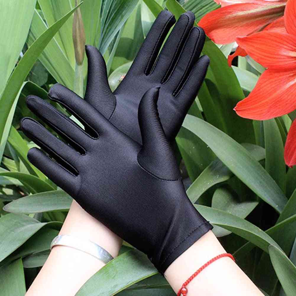 Elastic Full Finger Driving Gloves, Sun Shading Sunscreen Slip Resistant Short Glove