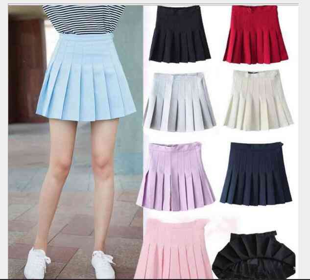 Sweet Pleated Women Preppy Style Mini High School Uniforms Skirt