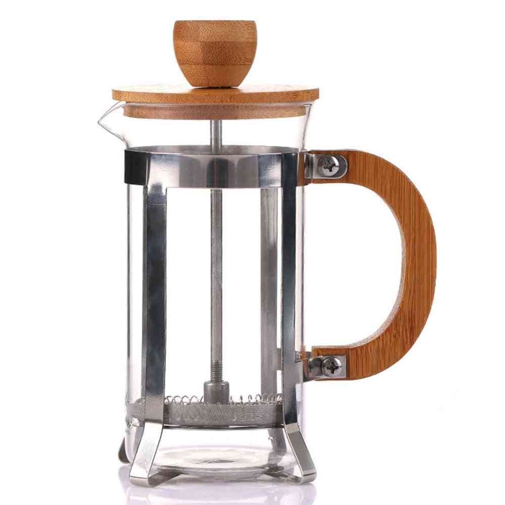 Filtrirni aparat za kavo steklena posoda lesen pokrov visokokakovosten eleganten trpežen