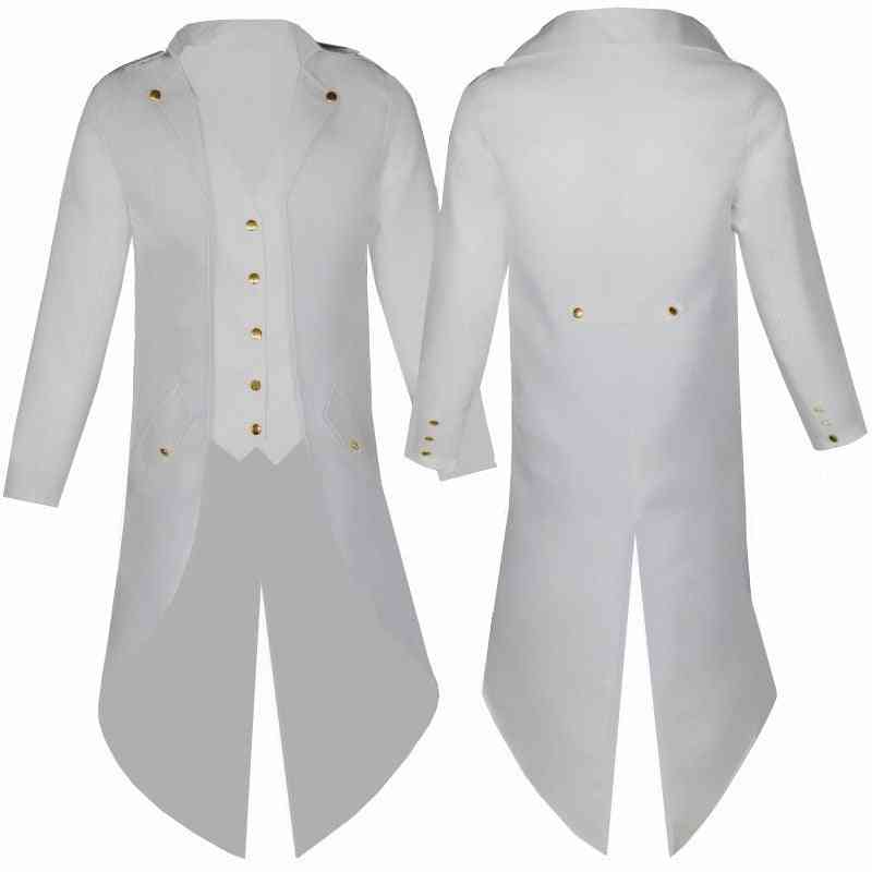 Frac retro gótico steampunk para hombre, levita victoriana larga, chaqueta de traje