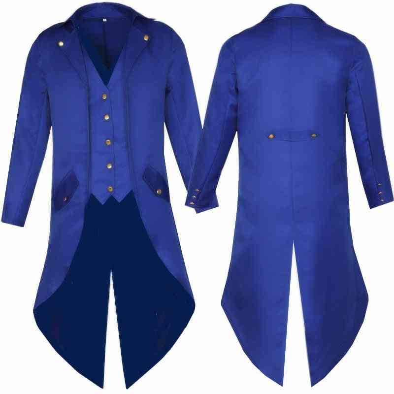 Queue de pie rétro pour hommes gothique steampunk longue redingote victorienne, veste de costume