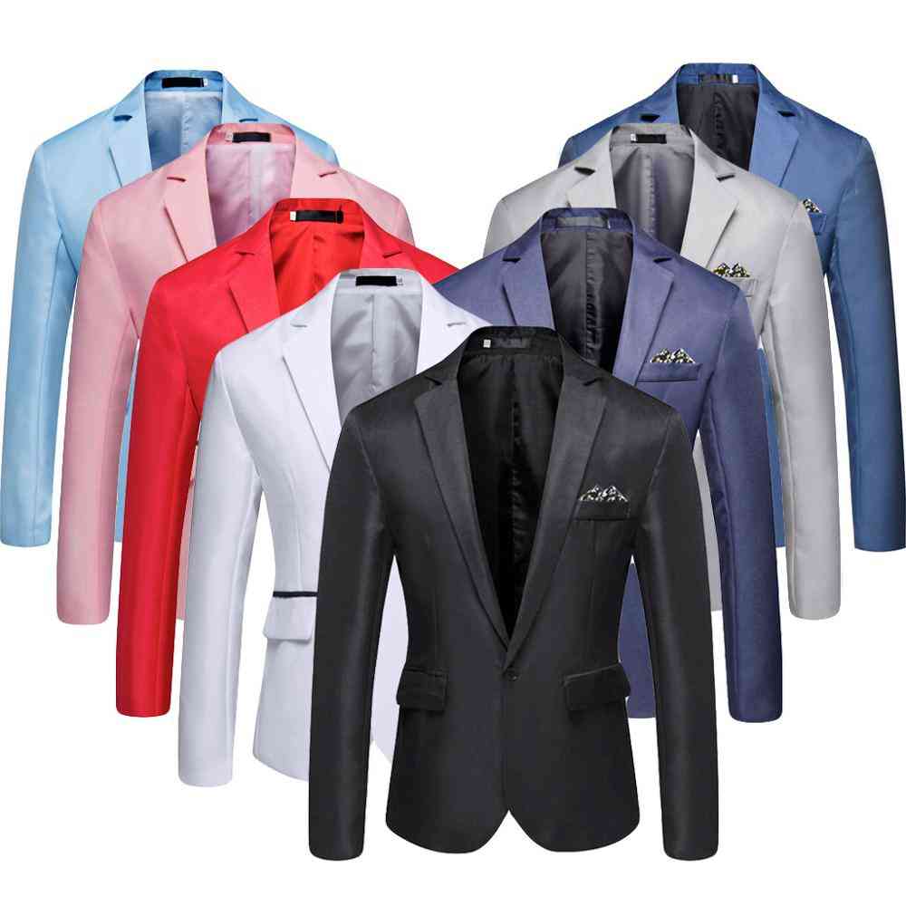 Men's Stylish Casual Solid Blazer Business Wedding Party Coat Suit