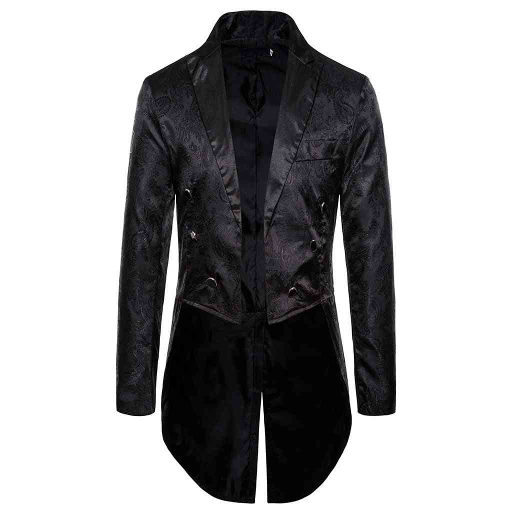 Men's Tailcoat Long Jacket Goth Fit Suit Cardigan Coat