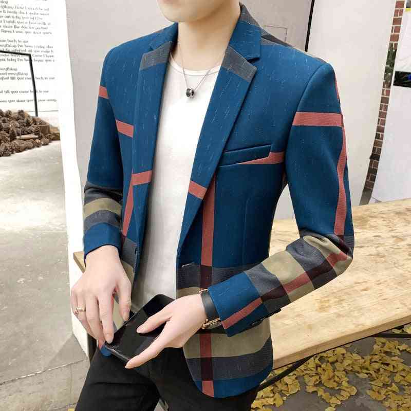 Trajes de hombre ganador moda estilo británico chaqueta casual delgada