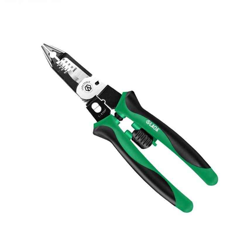 Electrician Long Nose, Pliers Wire Stripper, Cable Cutter Crimping, Hand Tools