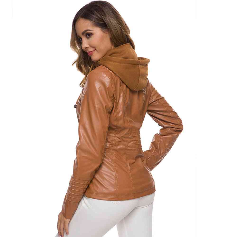 Women's Winter/autumn Outerwear Faux Leather Pu Jacket