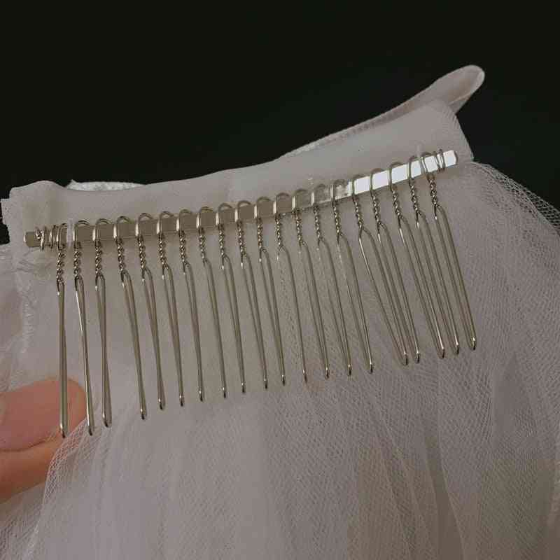 Bruidssluier met kam 2-laags accessoires